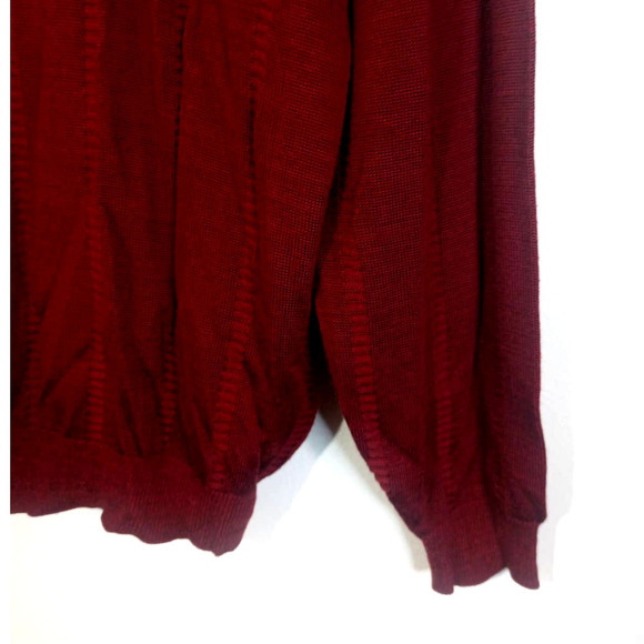 Fenzia Men Sz M Vintage Grandpa Red Lightweight Sweater Classic Stripe - Picture 4 of 6